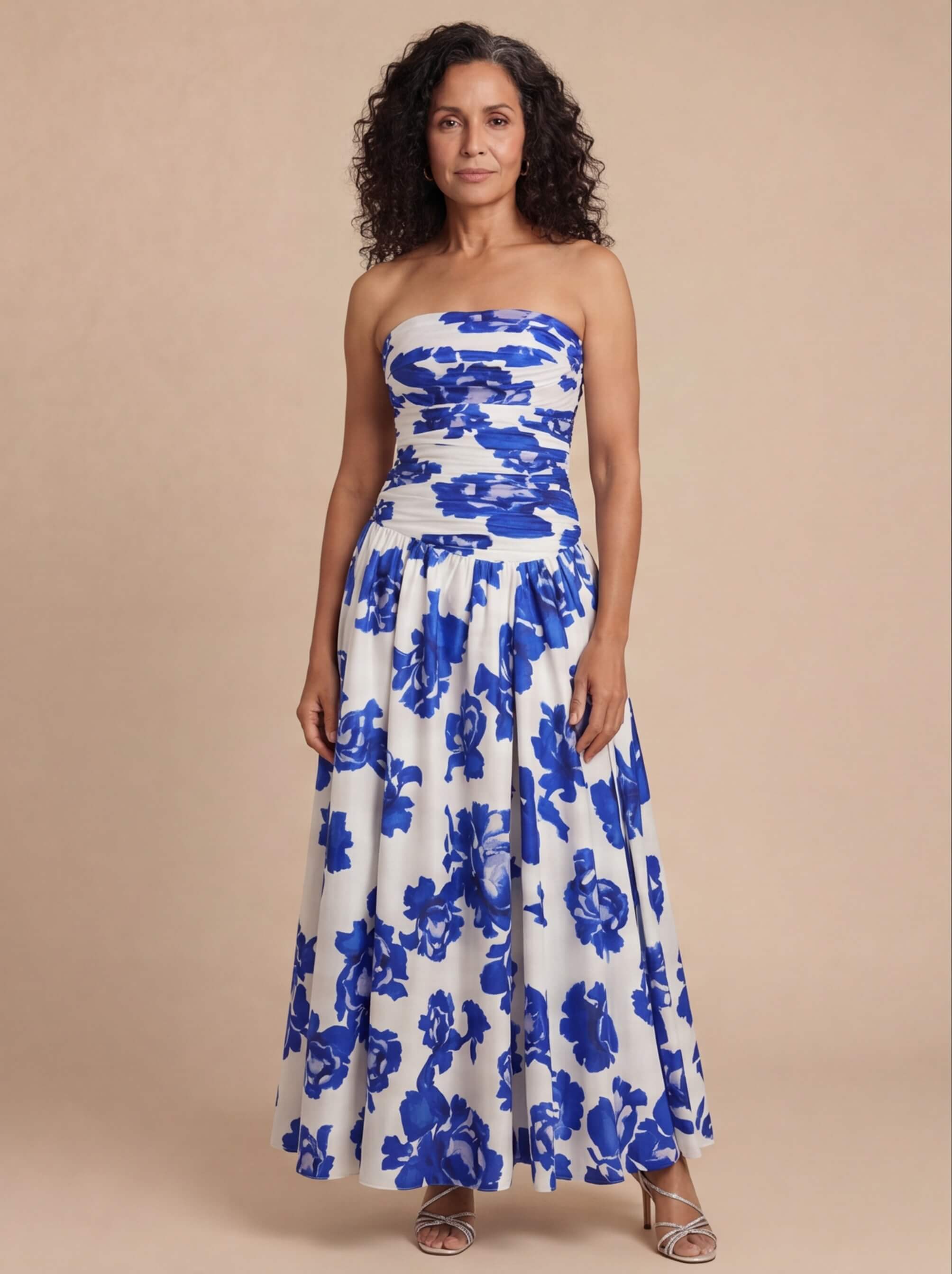 Women’s Strapless Floral Maxi Dress – Falling Into Light
