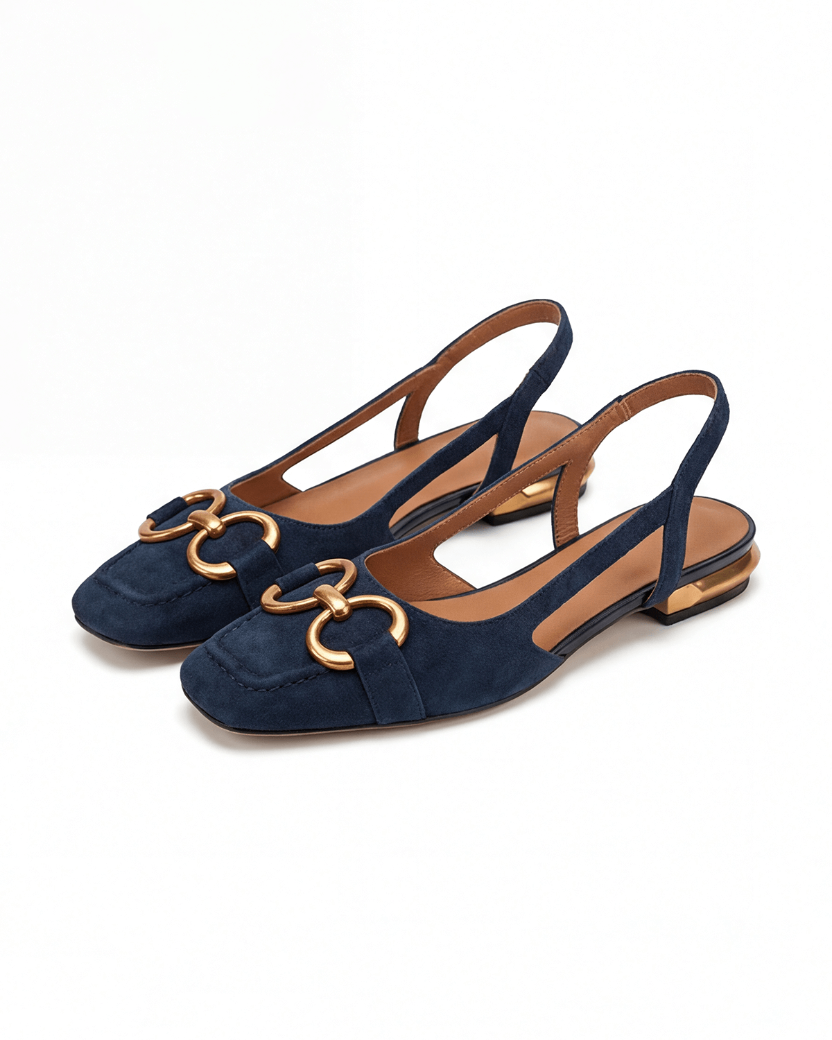 Women’s Gold Chain Detail Slingback Flats