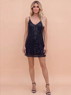 Women’s Sequin V-Neck Mini Party Dress