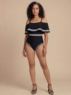 Women’s Off-Shoulder Ruffle With Straps One-Piece Swimsuit
