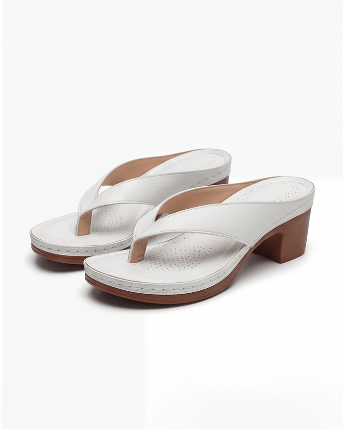 Women’s Block Heel Sandals- Toe-Post