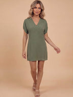 Women’s V-Neck Draped Mini Dress