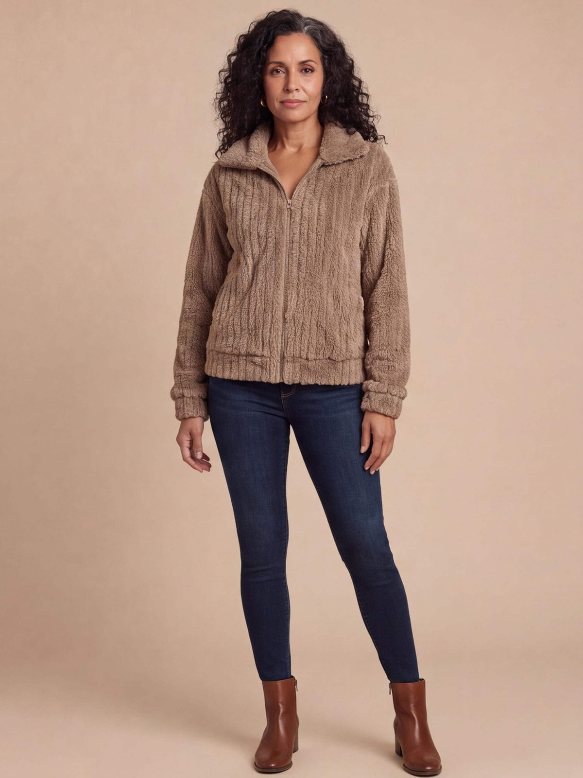 Women’s Plush Fleece Zip-Up Jacket
