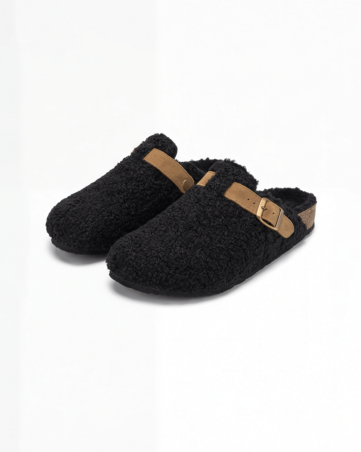 Women’s Cozy Buckle Teddy Texture Clogs