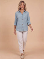 Women’s Top – Lightweight Long-Sleeve Relaxed Blouse