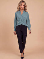 Women’s Blouse – Puff Sleeve Tailored Blouse
