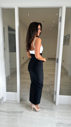 Isla Bow Front Bandage Dress – Black & White