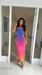 Sienna Sequin Strapless Dress – Rainbow