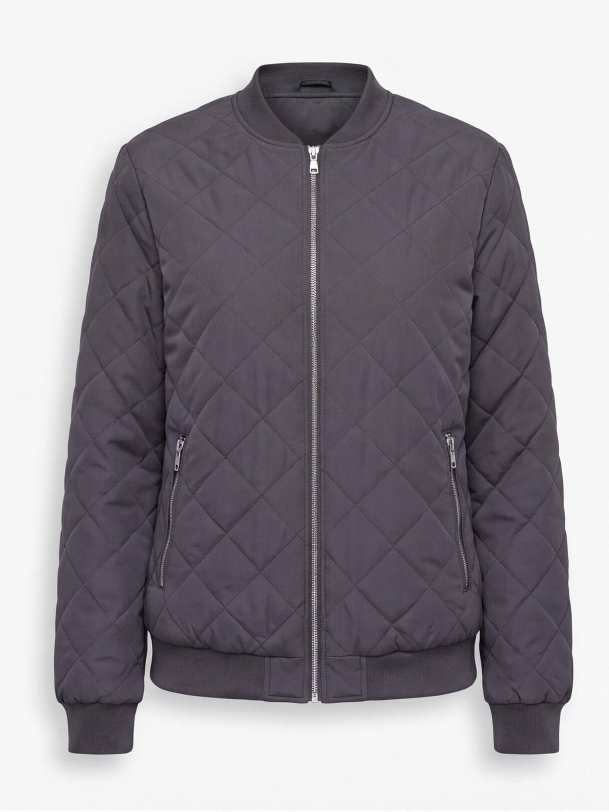 Women’s Quilted Bomber Jacket with Zip Front