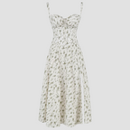Elegant Floral Corset Midi Dress – Feminine & Flattering