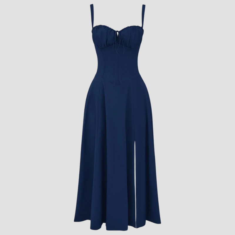Elegant Floral Corset Midi Dress – Feminine & Flattering