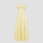 Elegant Floral Corset Midi Dress – Feminine & Flattering