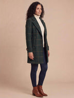 Women’s Plaid Longline Button-Up Coat