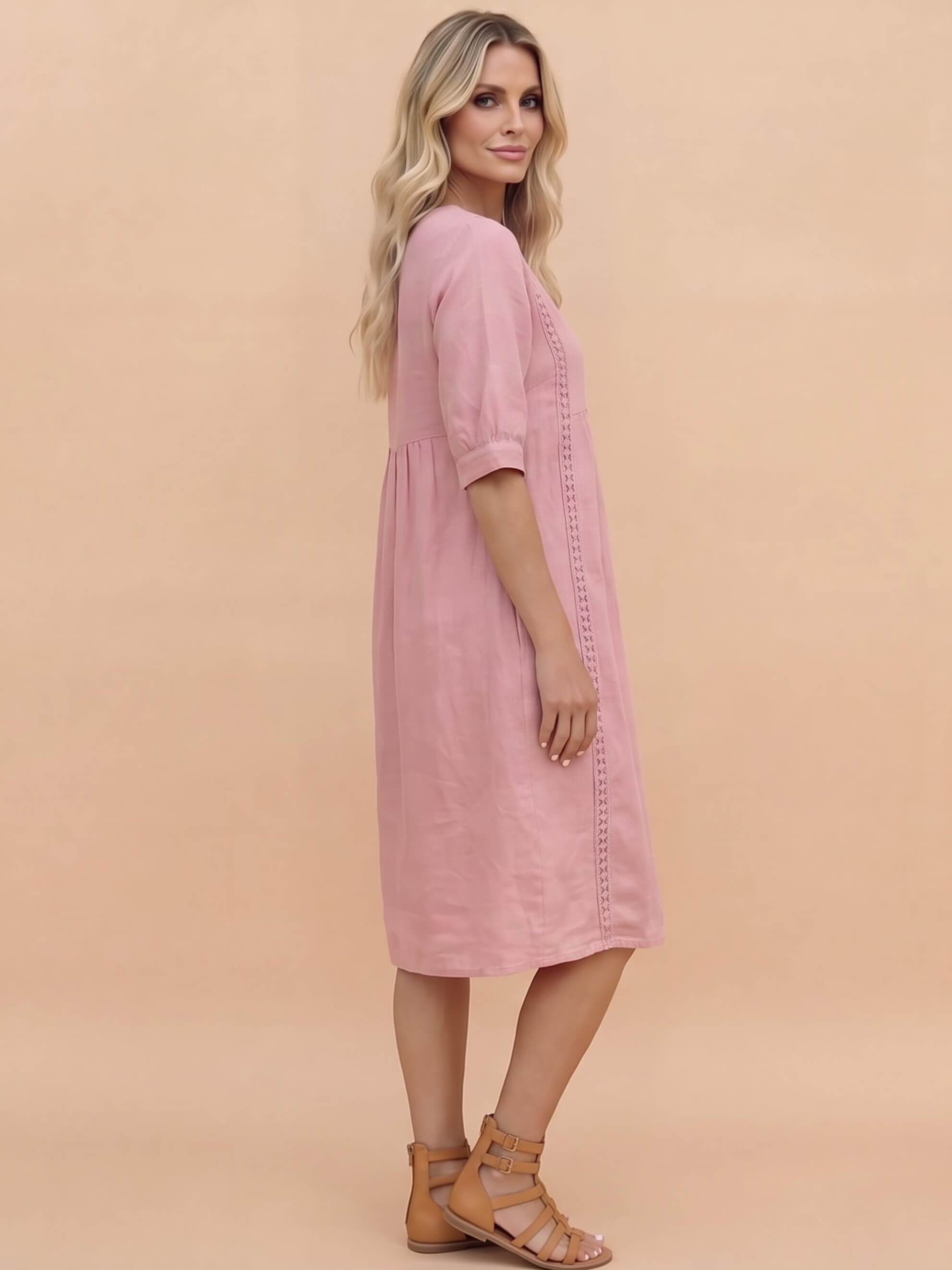 Women’s V-Neck Pocket Midi Dress