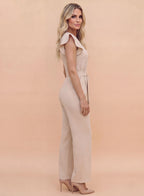 Women’s Wide-Leg Jumpsuit with Bow-Tie Waist