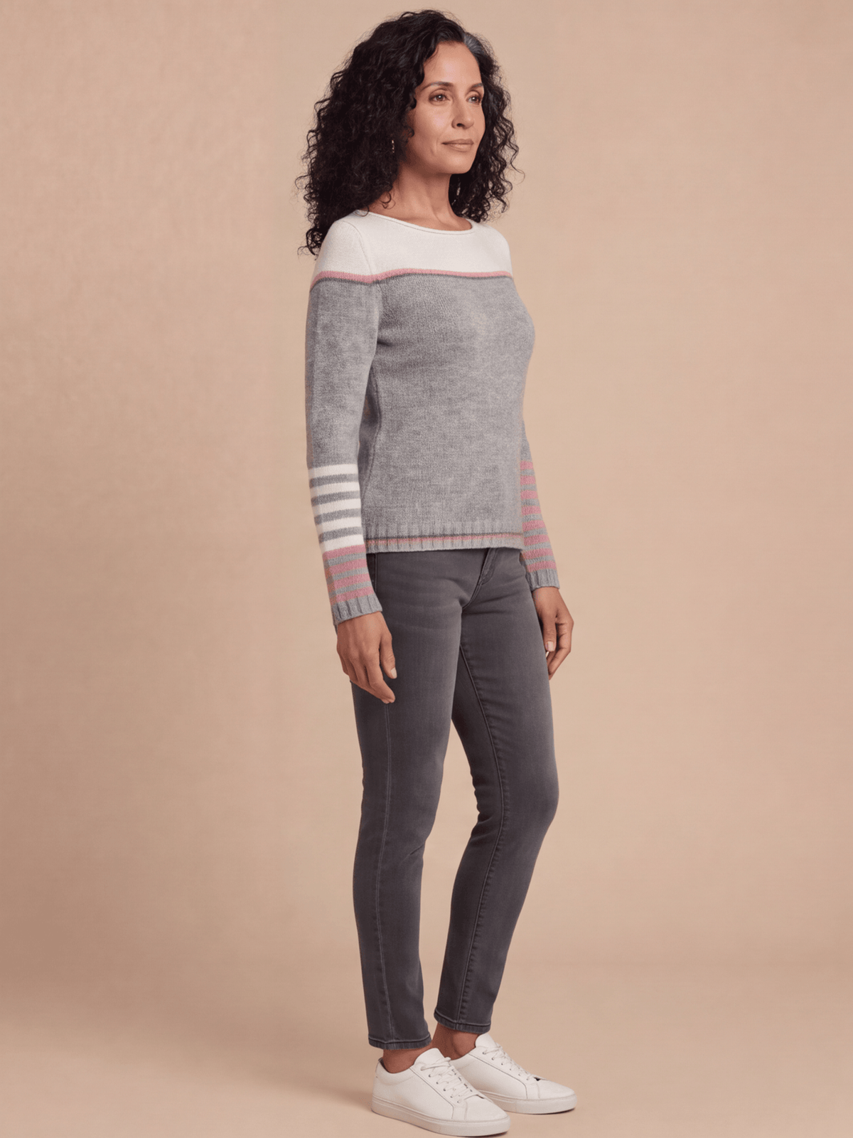 Women’s Striped Boat-Neck Knit Sweater