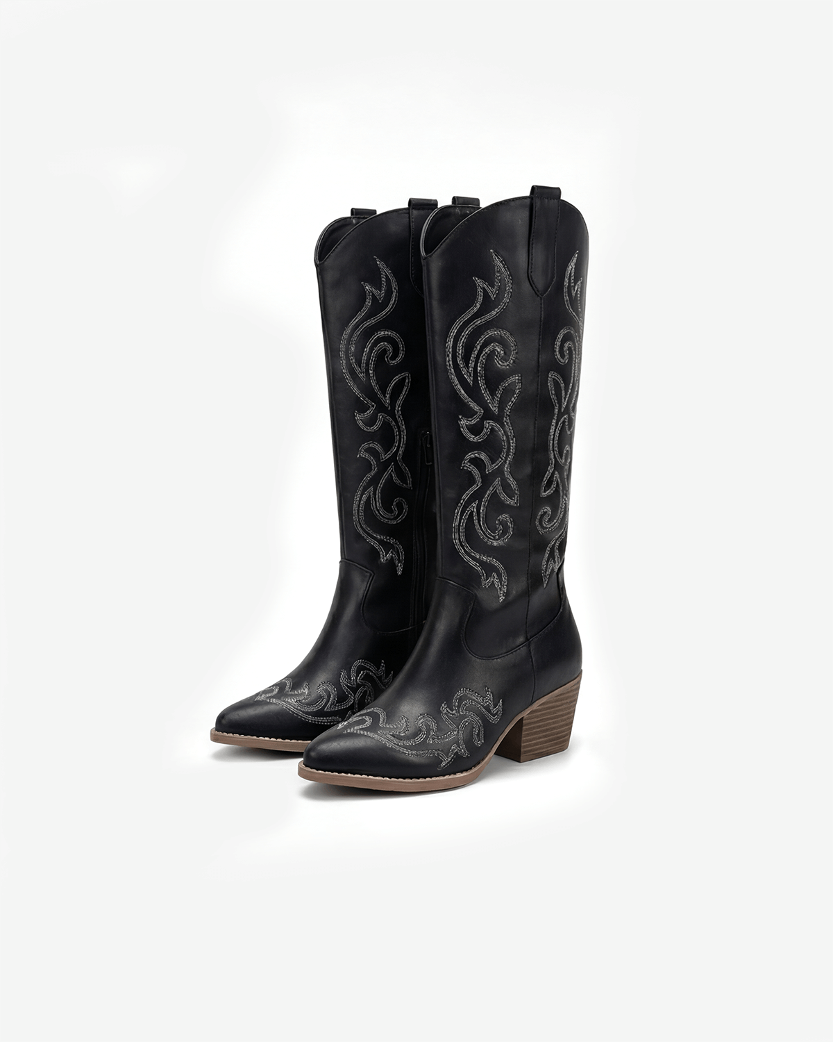 Women’s Knee-High Heeled Boots- Western Stitch