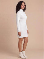 Women’s Ribbed Knit Turtleneck Mini Dress