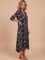 Women’s Boho Striped Maxi Dress – Effortless Flow & Elegance