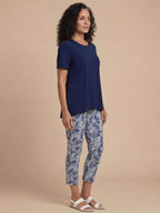 Women’s Short Sleeve Top and Printed Trouser Set