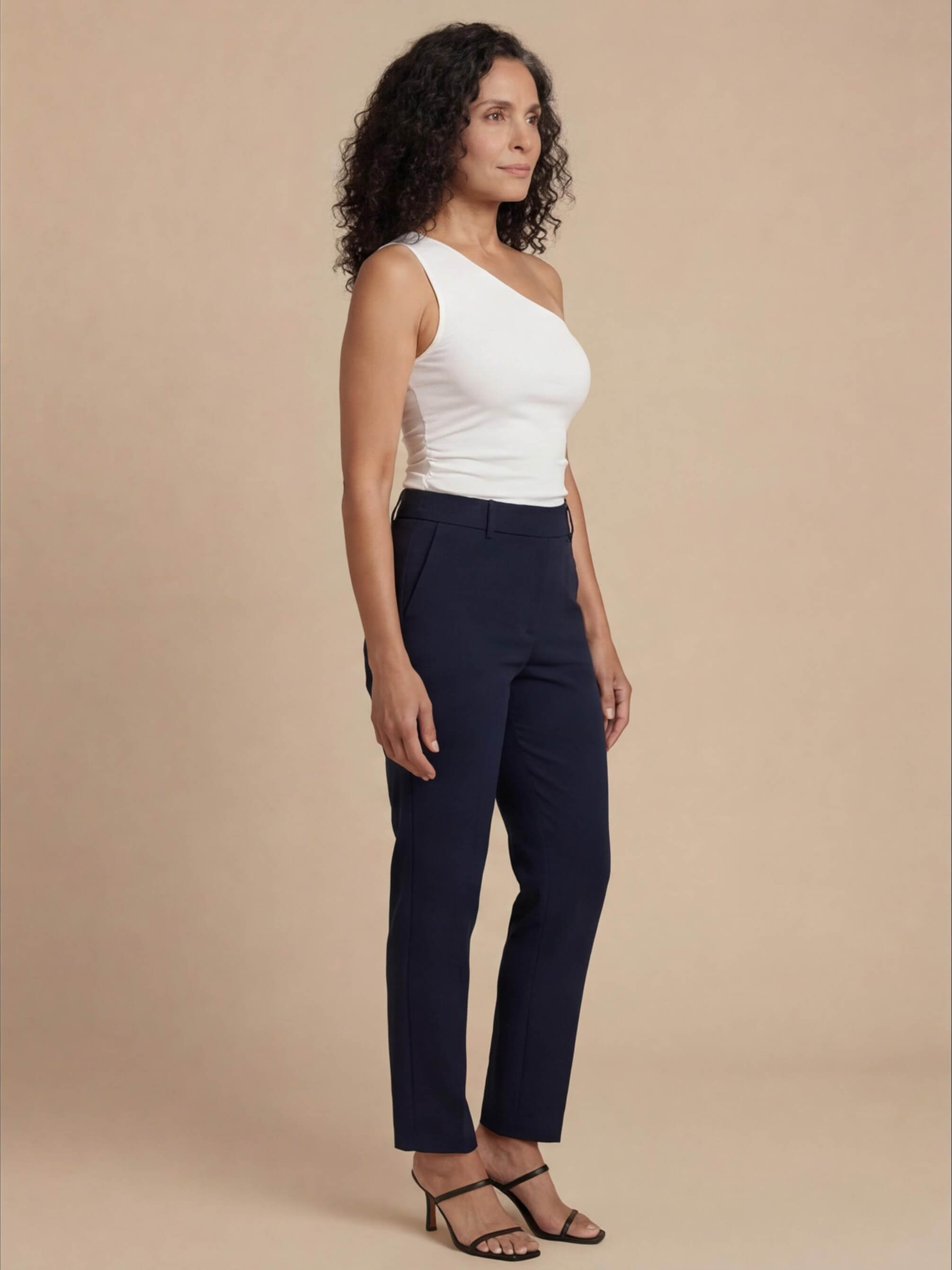 Women’s Asymmetric One-Shoulder Tank Top – Minimalist Stretch Design