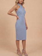Women’s Halter Mini Dress – Draped Elegance