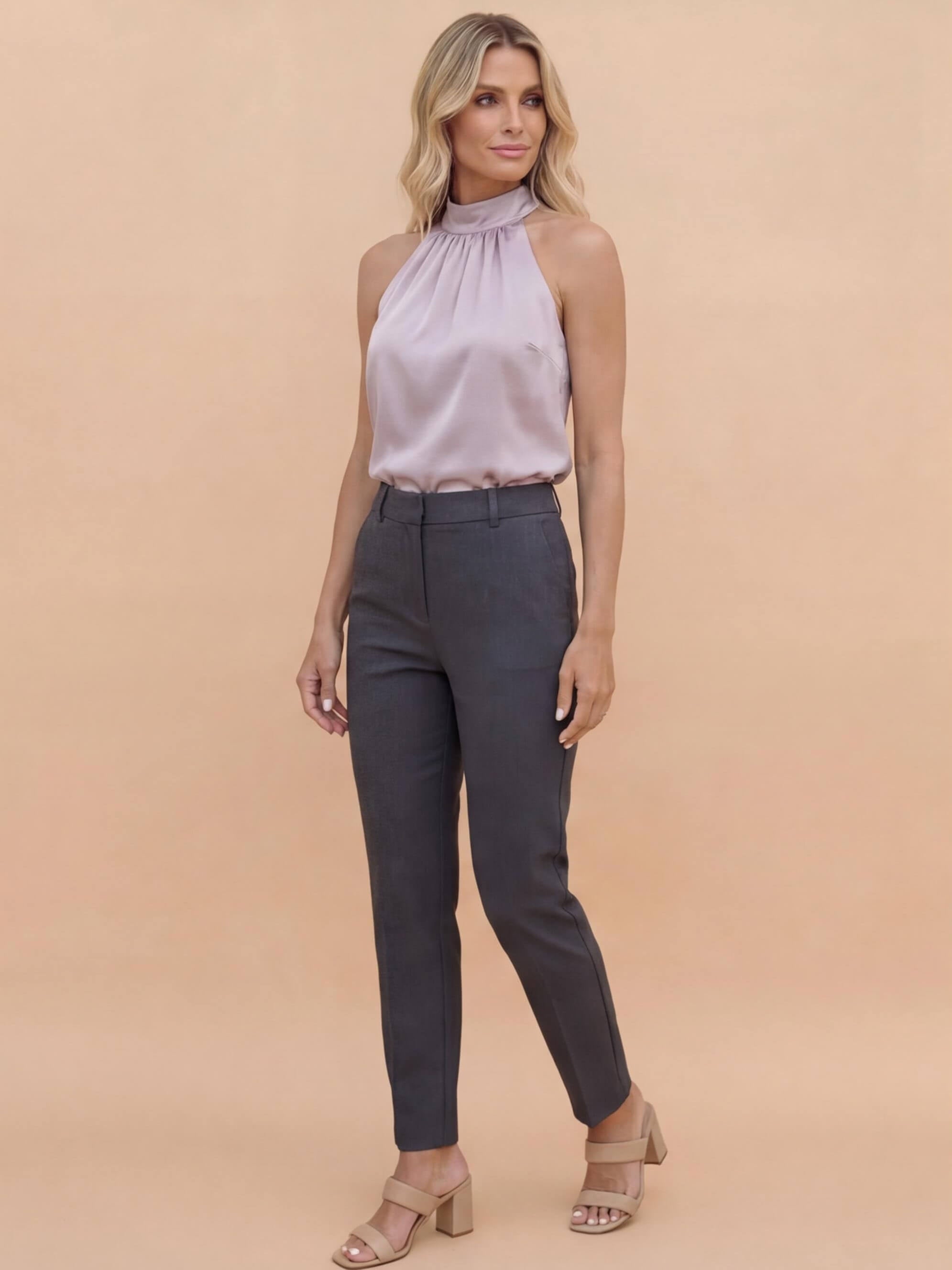 Women’s Satin High Neck Blouse – Elegant & Refined Style