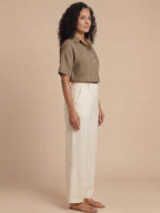 Women’s Collared Button Detail Short Sleeve Shirt
