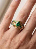 Women’s Floral Gemstone Statement Ring
