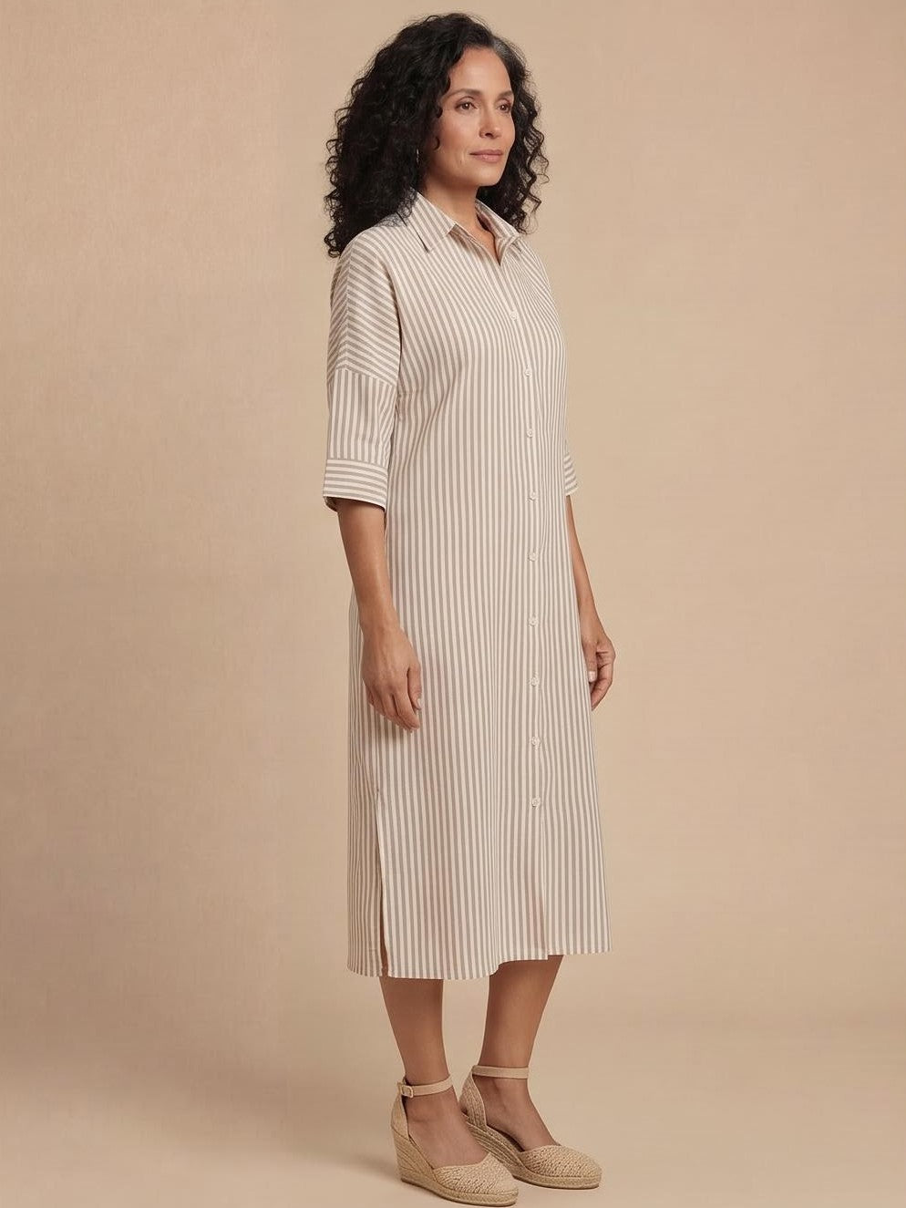 Women’s Striped Shirt Dress – Lightweight & Effortless Elegance