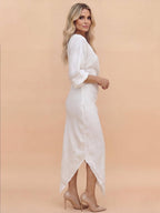 Women’s One-Shoulder Draped Maxi Dress