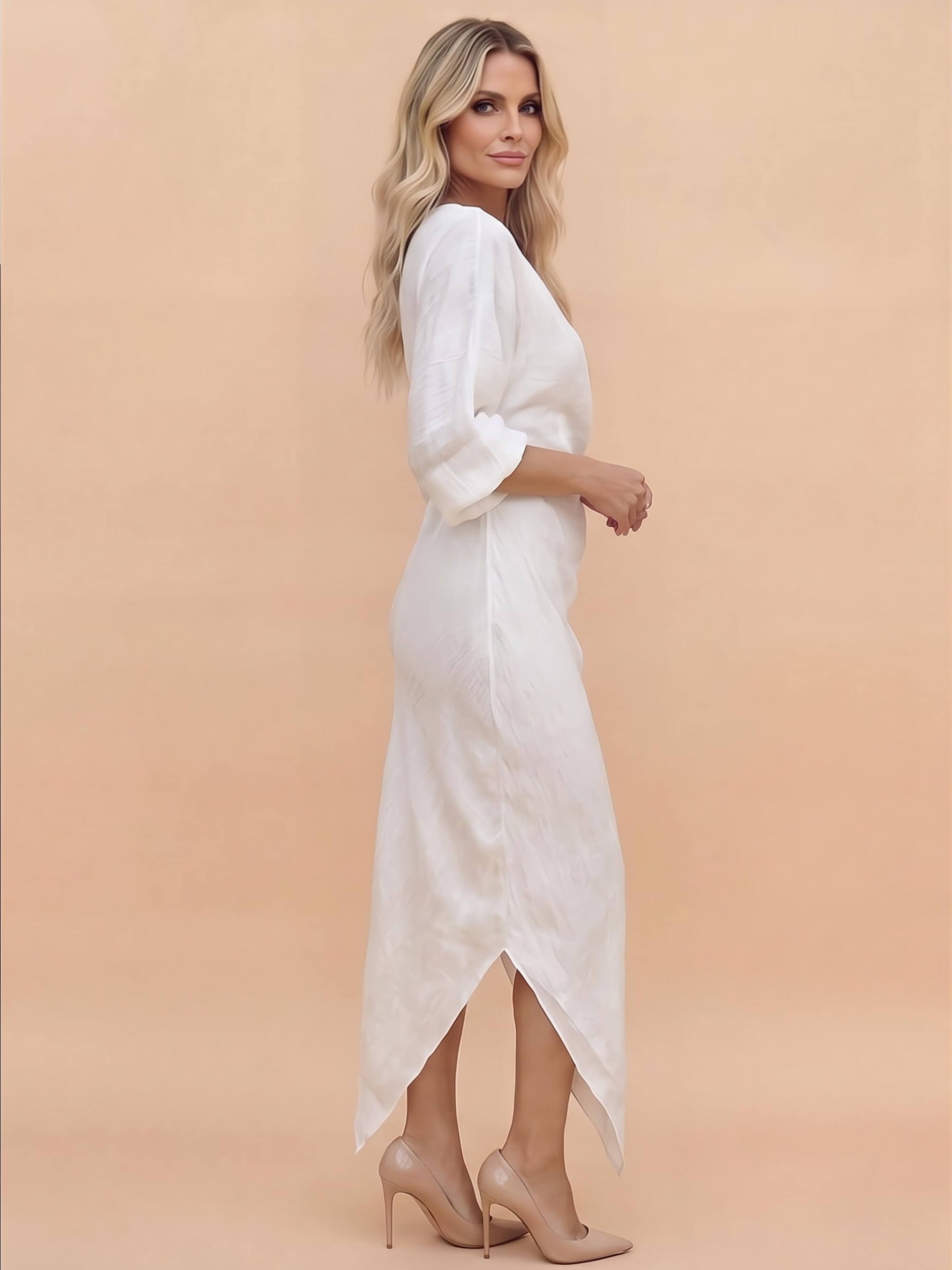 Women’s One-Shoulder Draped Maxi Dress