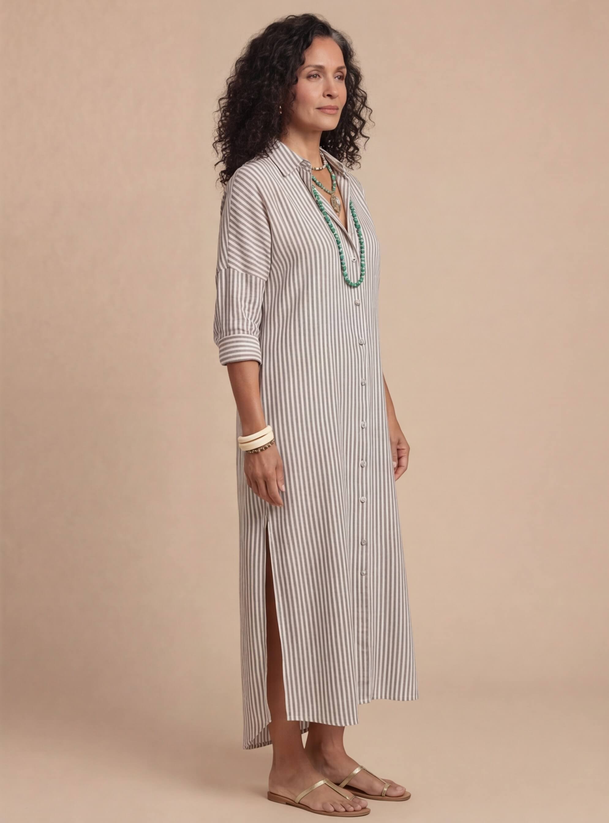 Women’s Striped Shirt Dress – Lightweight & Effortless Elegance