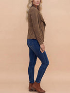 Women’s Elegant Open-Front Jacket – Waterfall Lapel