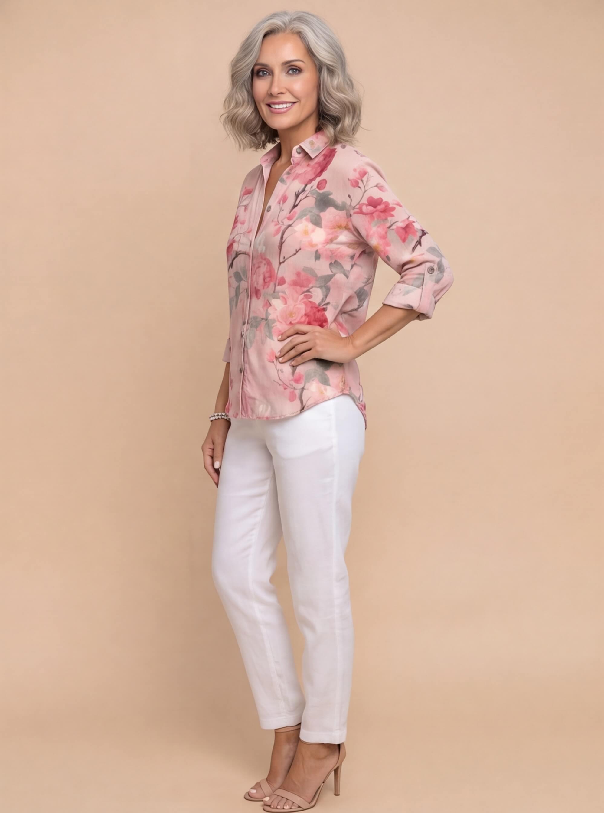 Women’s Floral Button-Up Blouse