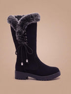 Women’s Knee-High Faux Fur Trim Boots