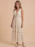 Women’s Summer Maxi Dress – Boho Lace Elegance