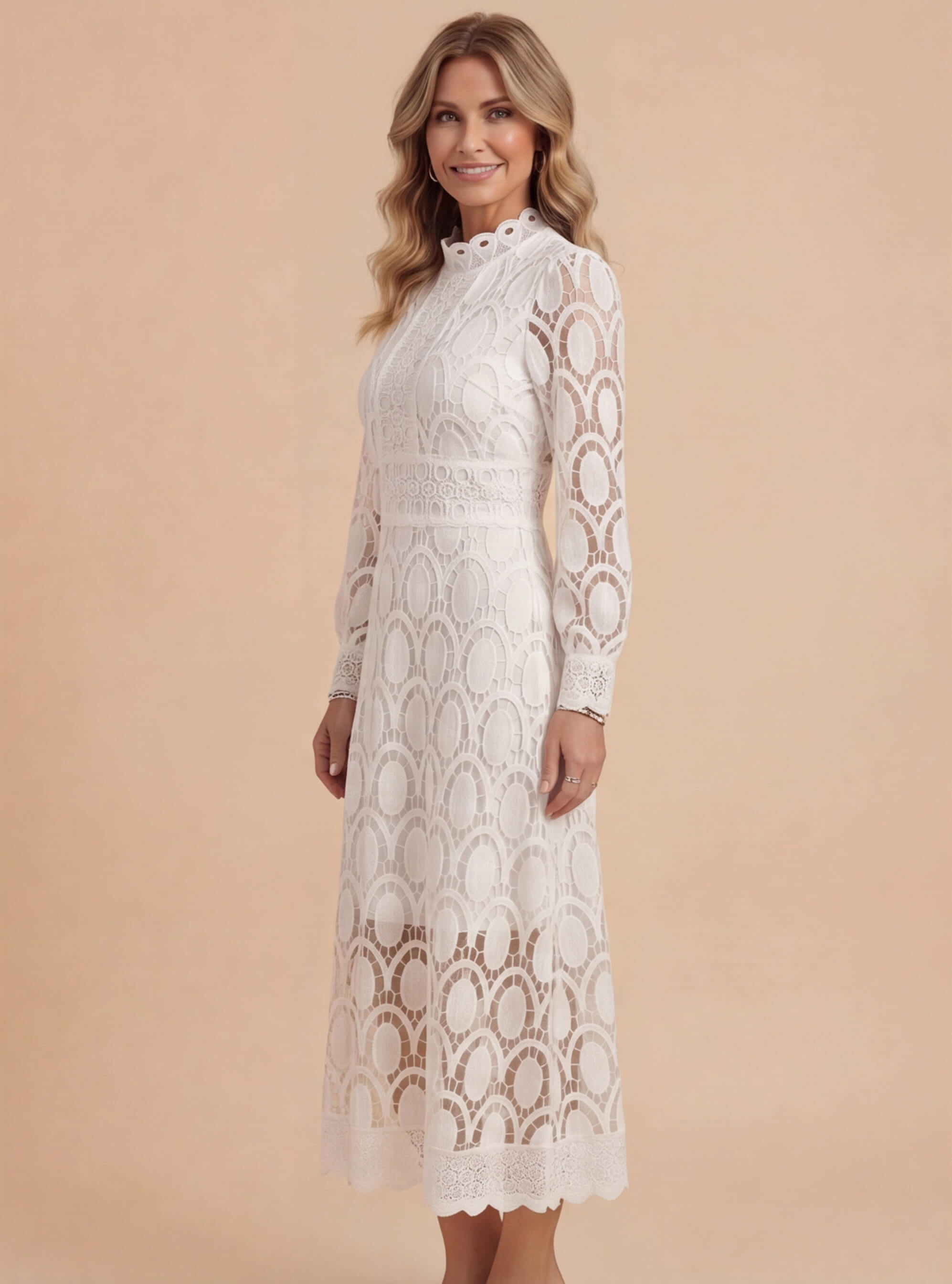 Women’s Elegant Lace Midi Dress – Grace in Lace