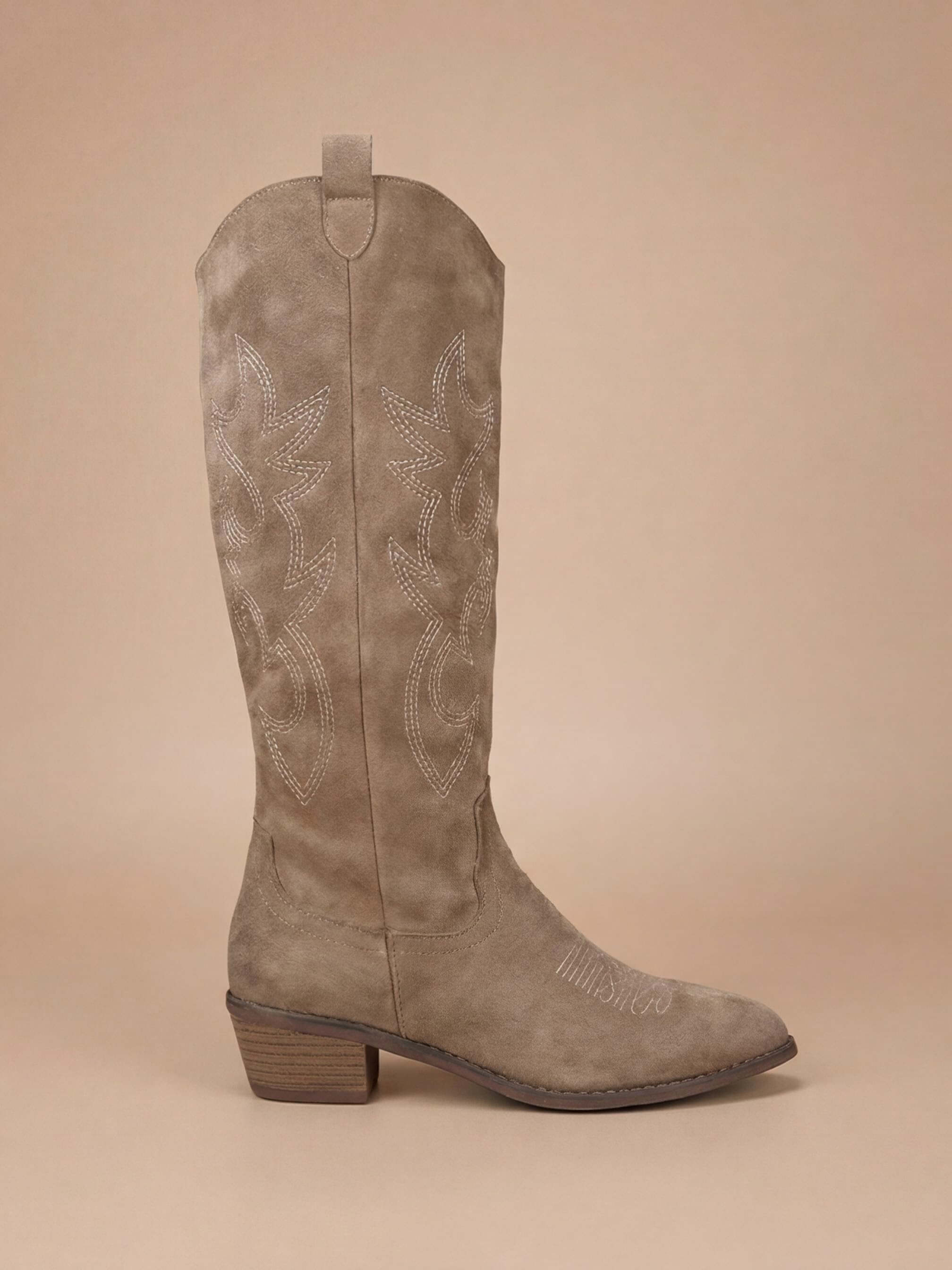 Ryder Embroidered Knee-High Boots