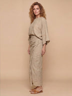 Women’s Draped Top and Wrap Skirt Set