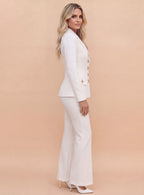 Tailored Denim Blazer & Flared Pants Set