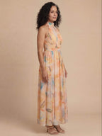 Women’s Halter Neck Printed Maxi Dress