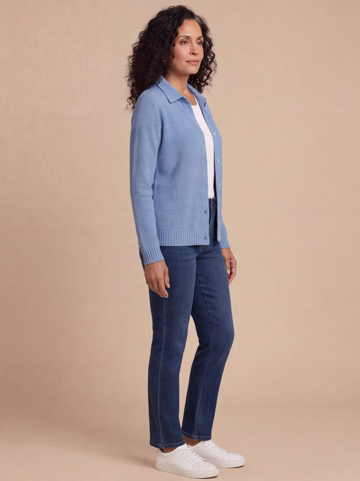 Women’s Textured Knit Button-Up Shirt