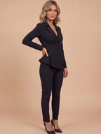 Claudia Peplum Suit – Black