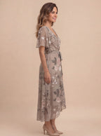Women’s Floral V-Neck Midi Dress
