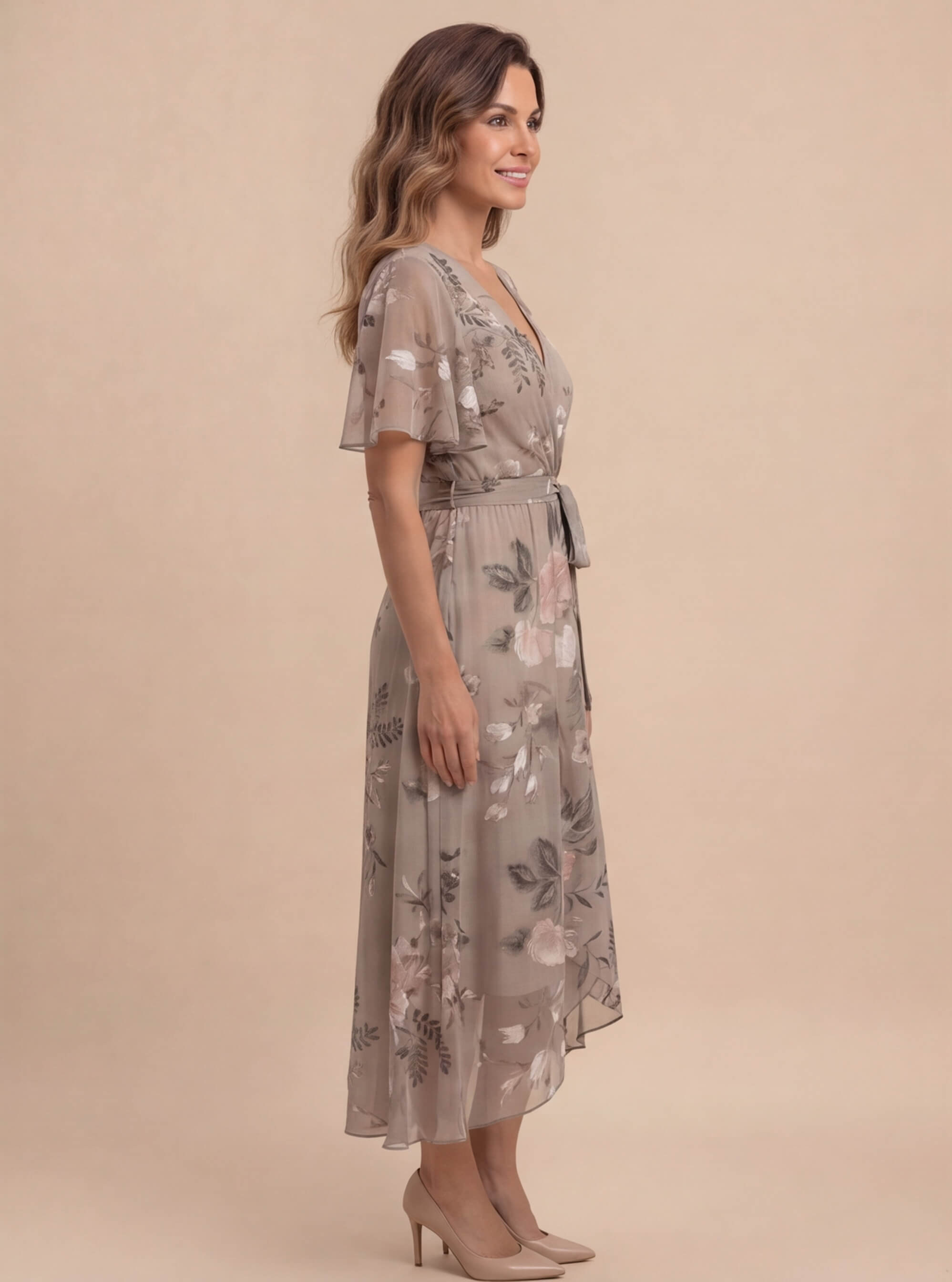 Women’s Floral V-Neck Midi Dress