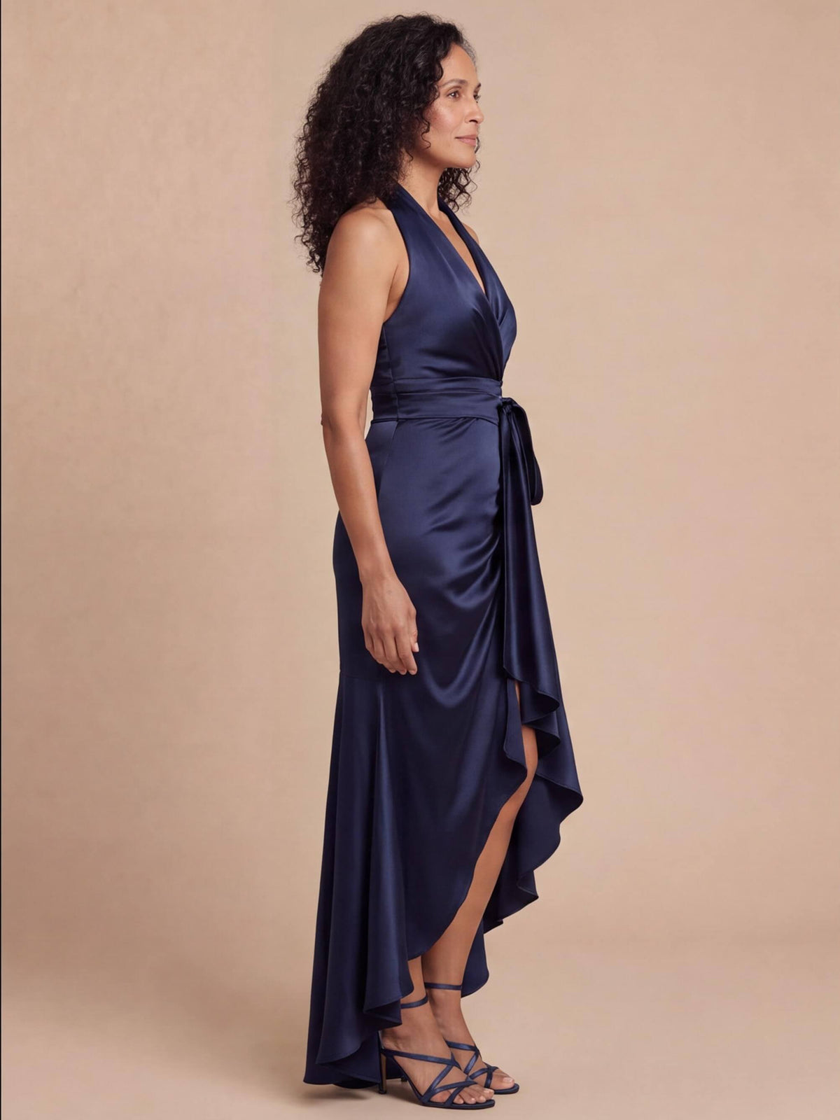 Women’s Halter Wrap Maxi Evening Dress
