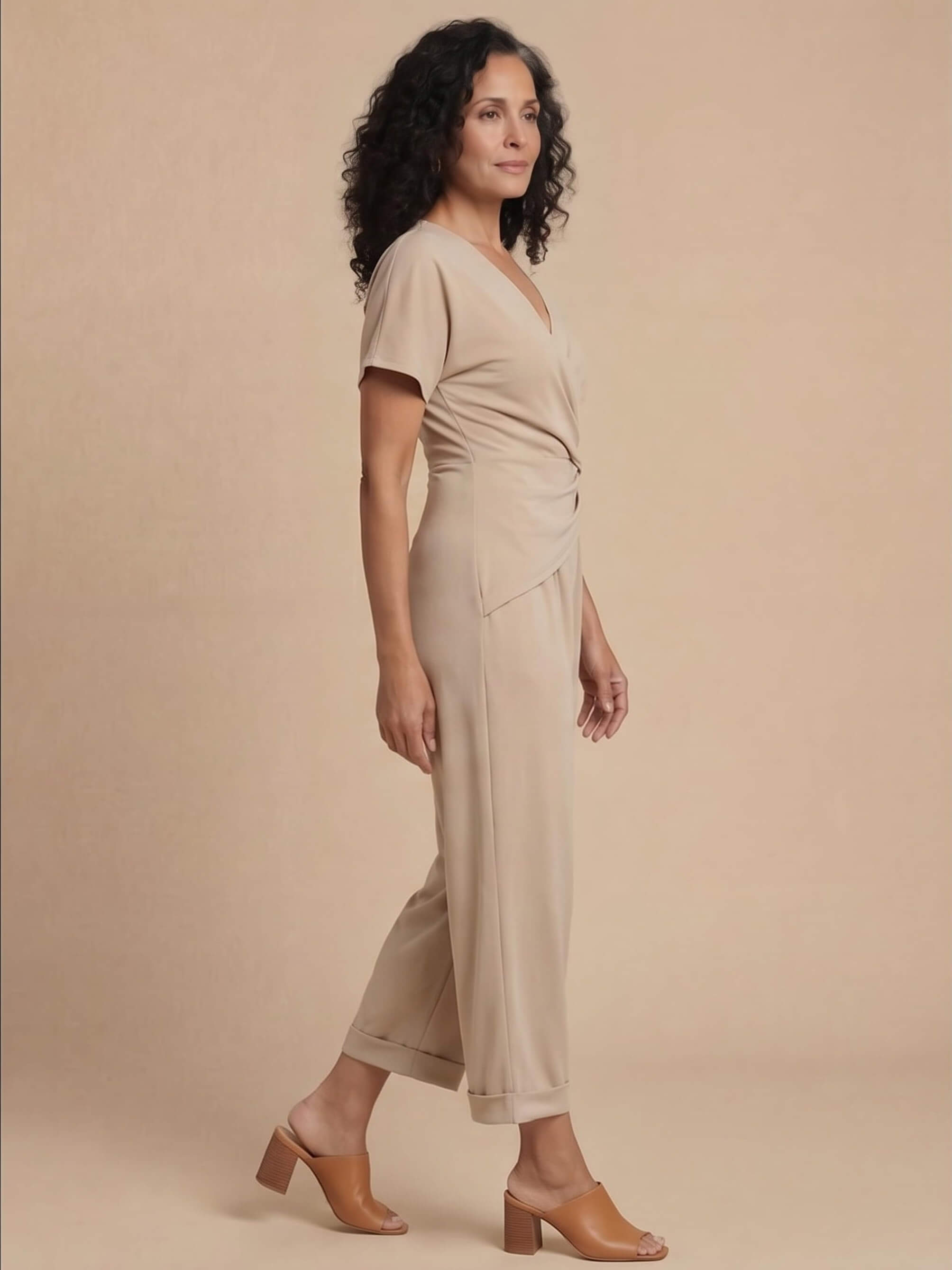 Women’s Wrap Front Cuffed Jumpsuit