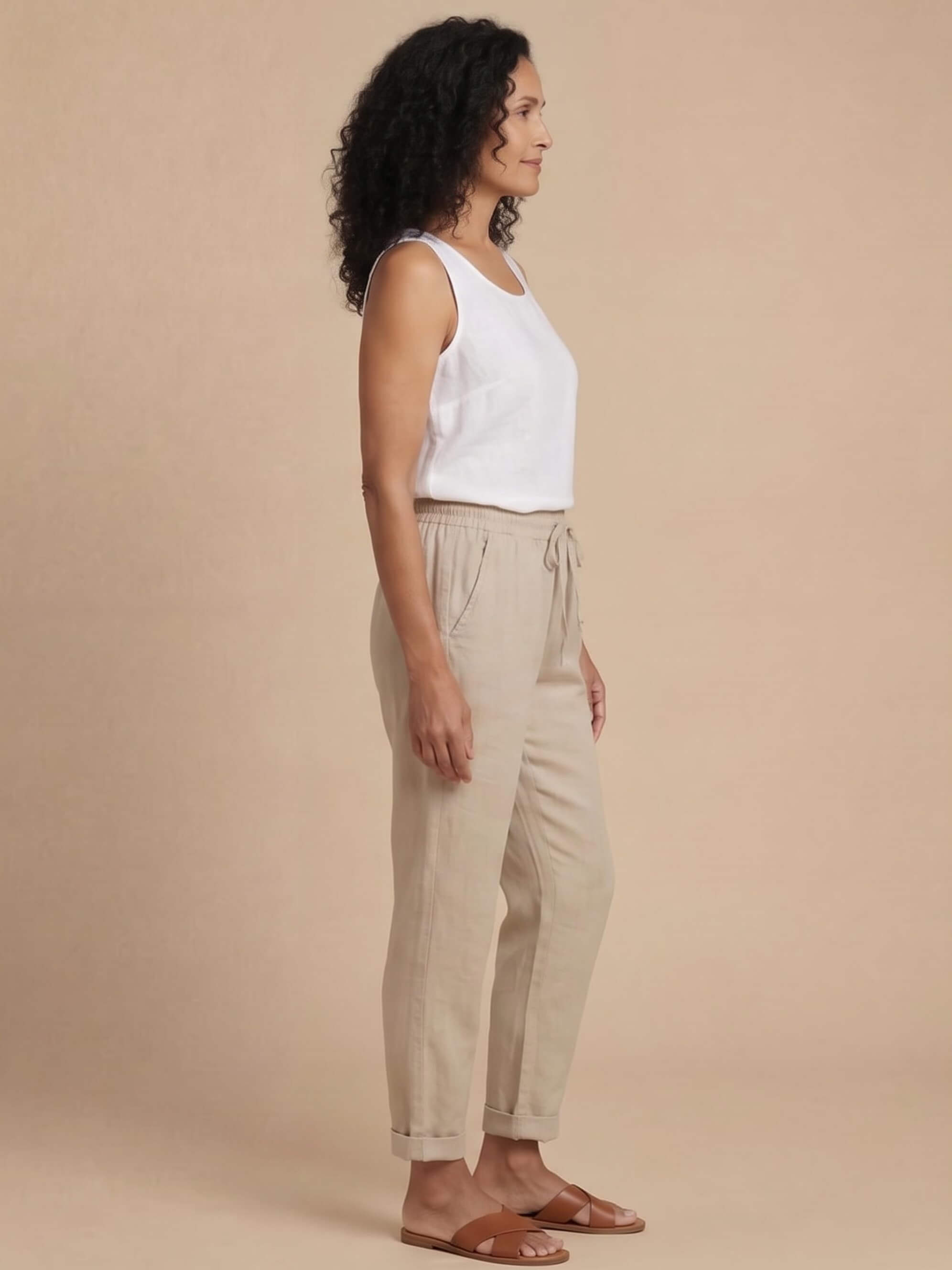 Women’s Drawstring Waist Tapered Trousers