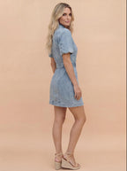 Women’s Belted Denim Mini Dress